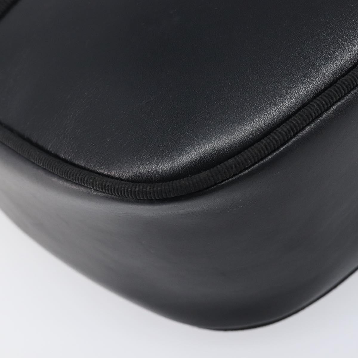 Salvatore Ferragamo Vala Shoulder Bag Leather Black Gold Tone Auth bs37160