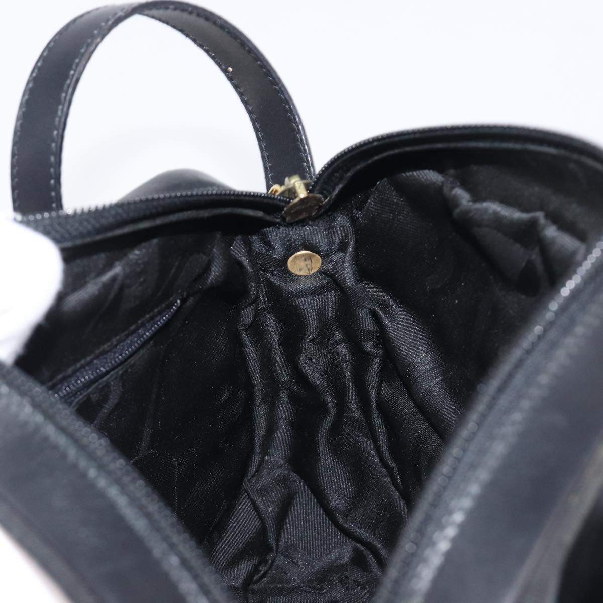 Salvatore Ferragamo Vala Shoulder Bag Leather Black Gold Tone Auth bs37160