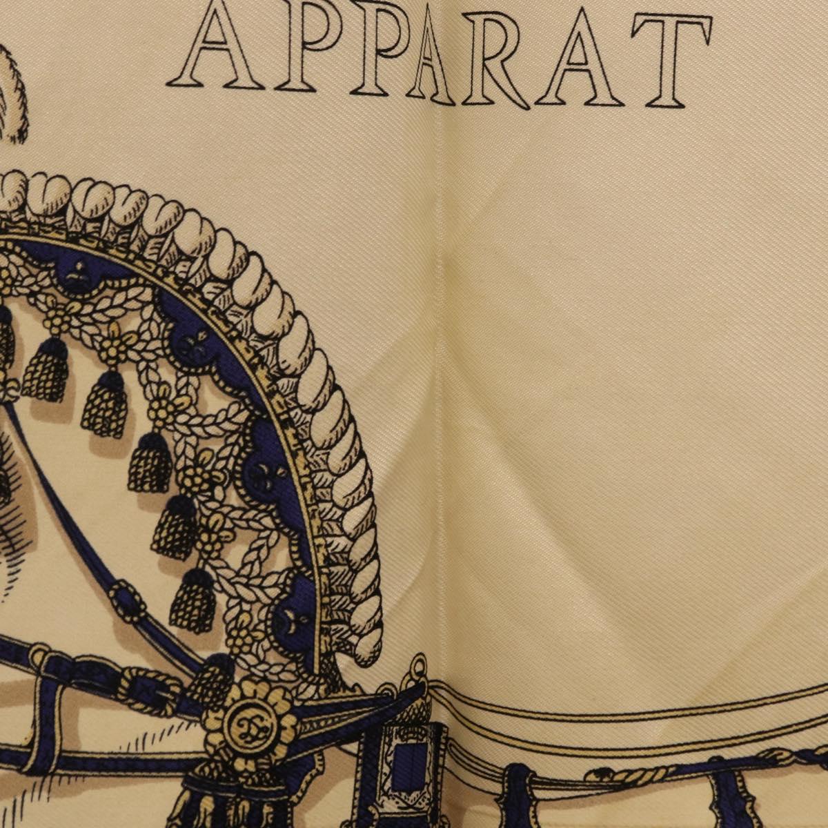 HERMES Carre 90 Scarf hGRAND APPARATh Silk Blue Auth bs37166