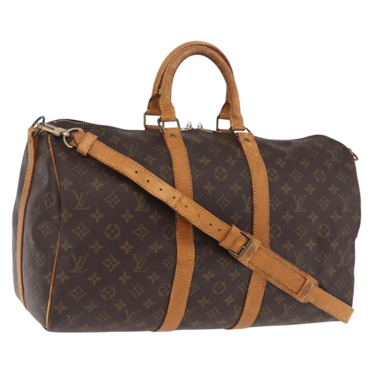 LOUIS VUITTON Monogram Keepall Bandouliere 45 Boston Bag M41418 LV Auth bs37171