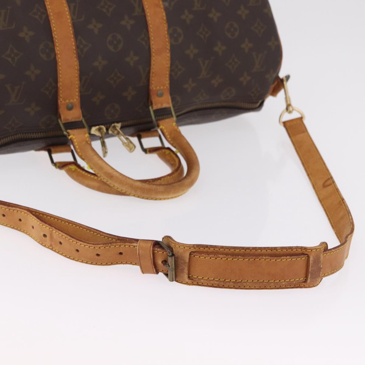 LOUIS VUITTON Monogram Keepall Bandouliere 45 Boston Bag M41418 LV Auth bs37171