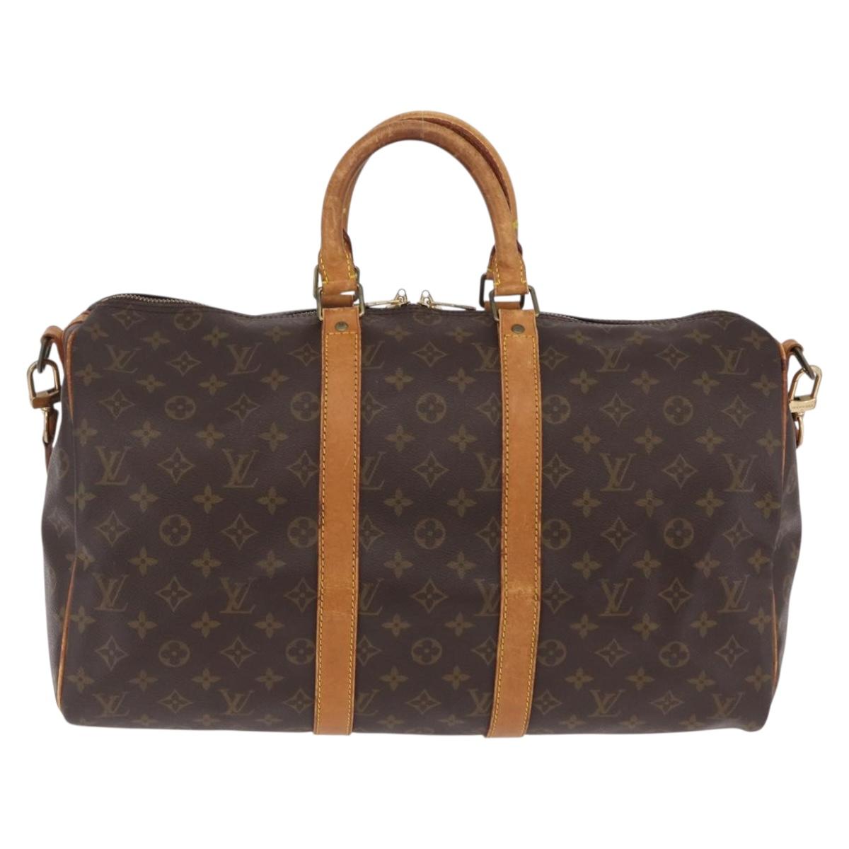 LOUIS VUITTON Monogram Keepall Bandouliere 45 Boston Bag M41418 LV Auth bs37171