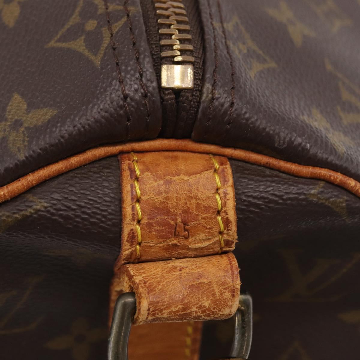 LOUIS VUITTON Monogram Keepall Bandouliere 45 Boston Bag M41418 LV Auth bs37171