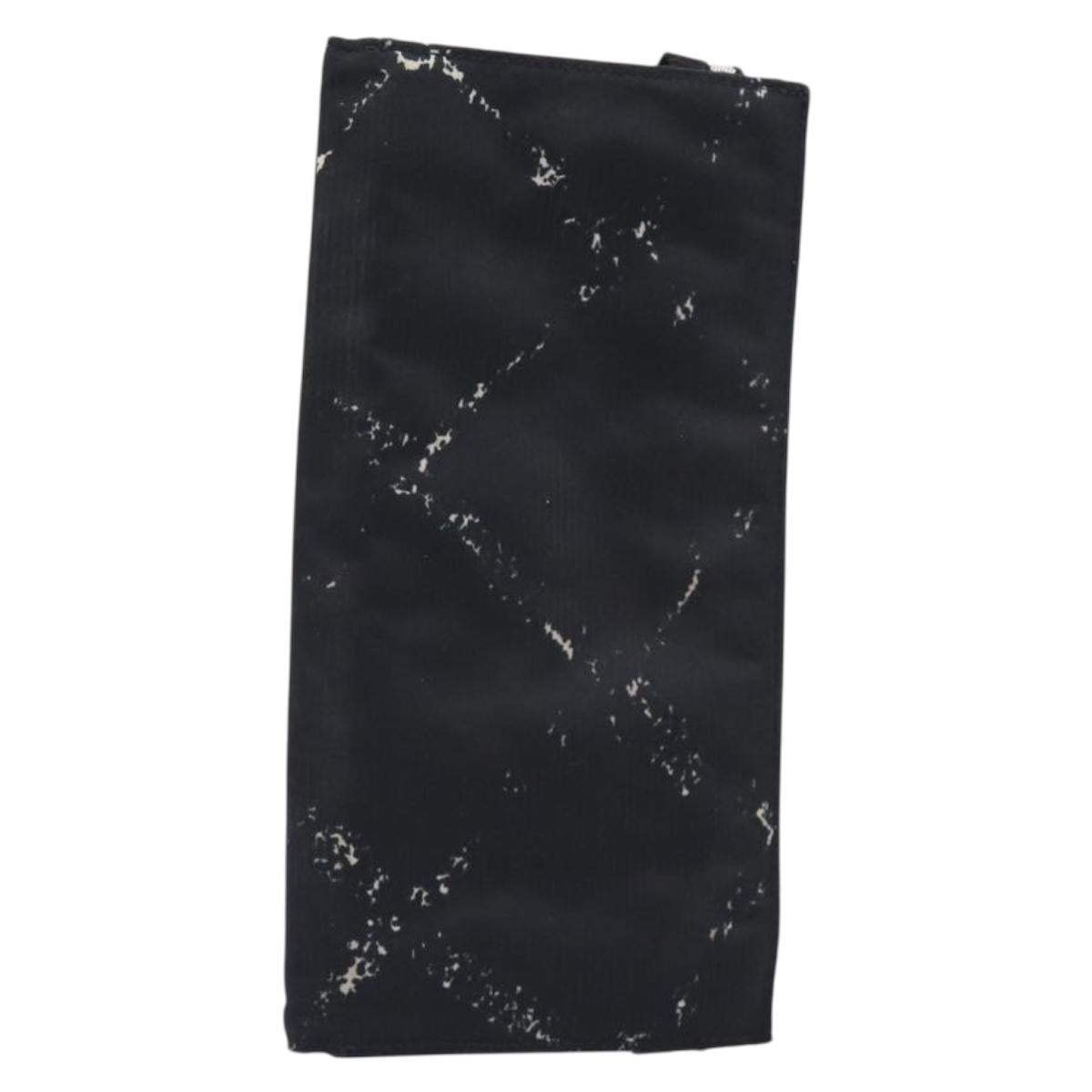 CHANEL Travel Line Long Wallet Canvas Black CC Auth bs37172