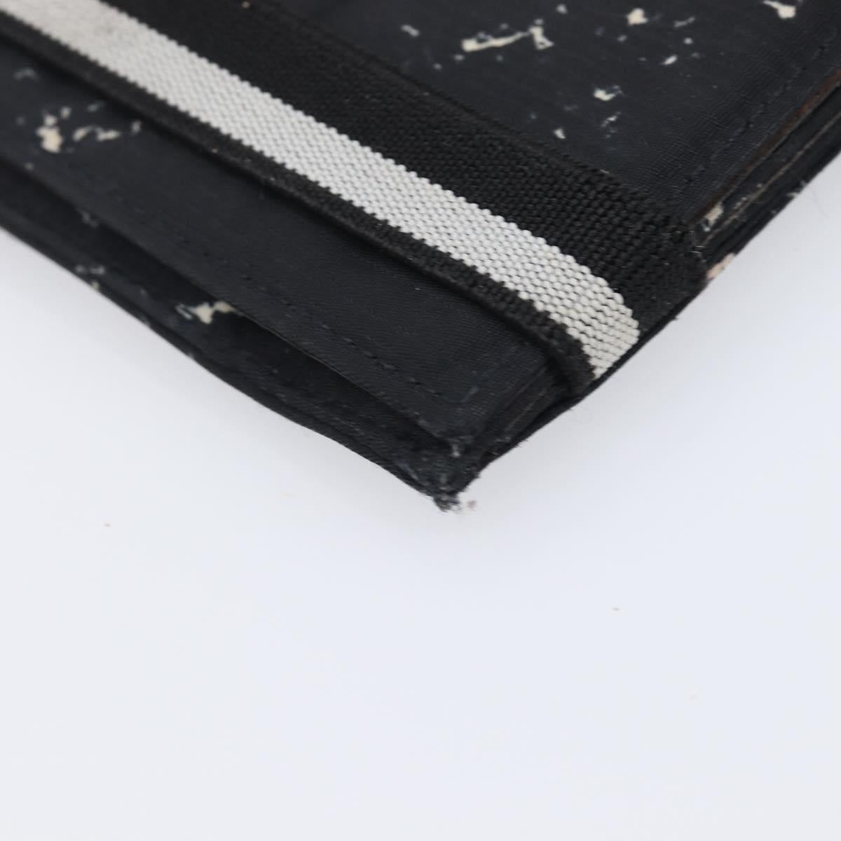 CHANEL Travel Line Long Wallet Canvas Black CC Auth bs37172