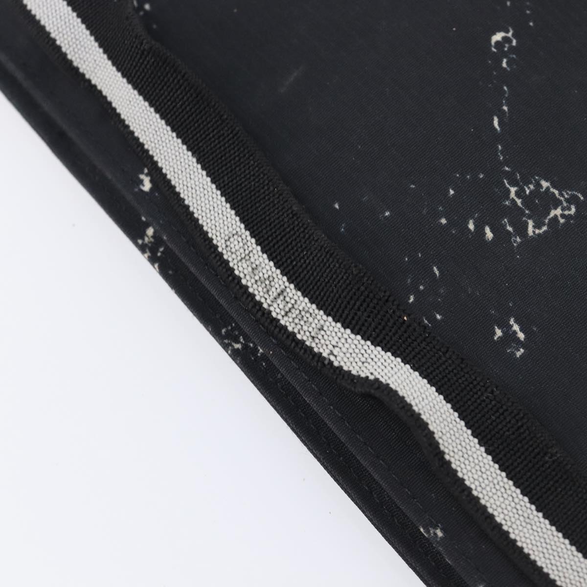 CHANEL Travel Line Long Wallet Canvas Black CC Auth bs37172