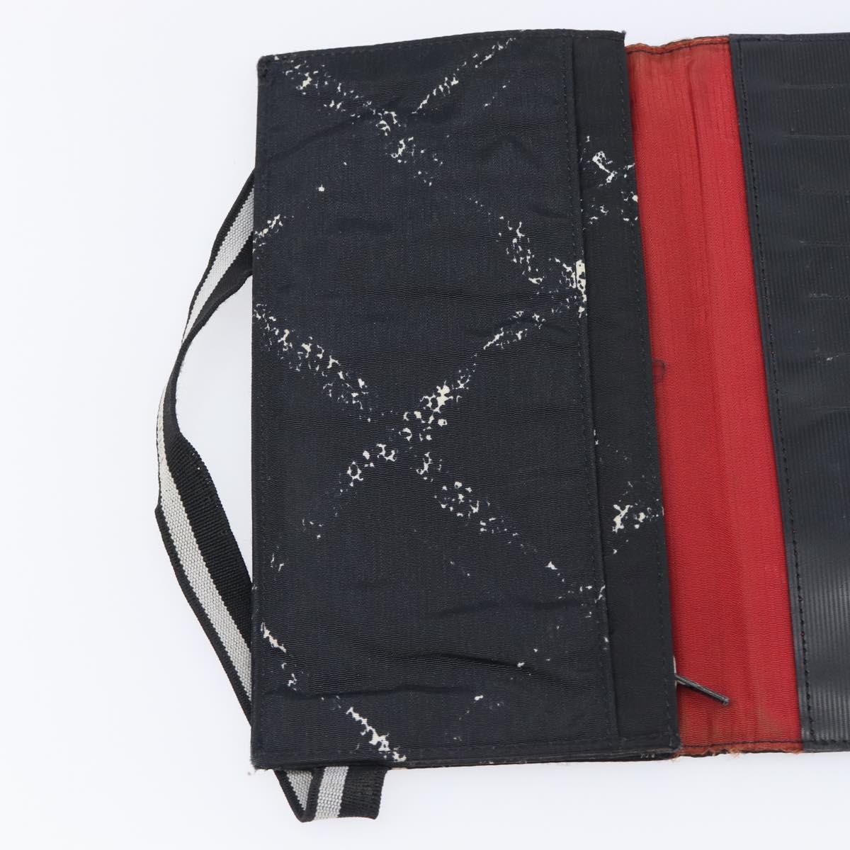 CHANEL Travel Line Long Wallet Canvas Black CC Auth bs37172