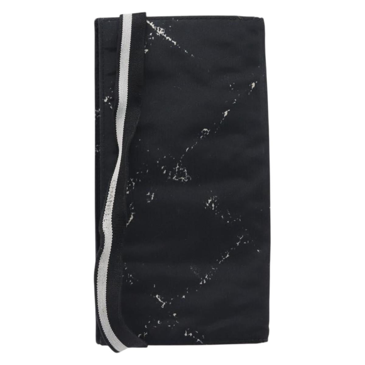 CHANEL Travel Line Long Wallet Canvas Black CC Auth bs37172