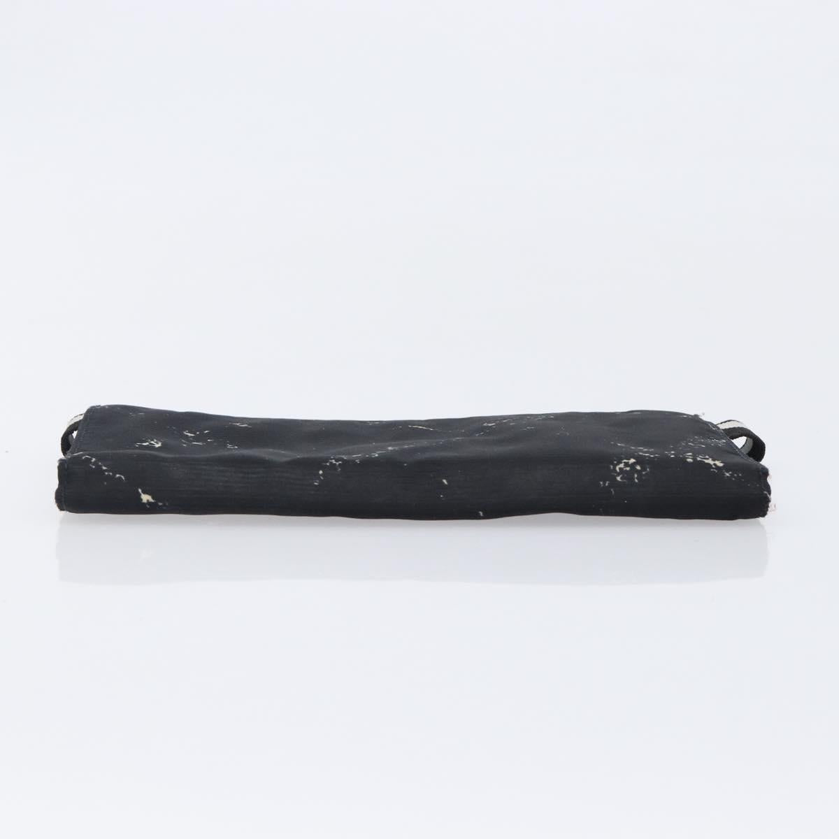 CHANEL Travel Line Long Wallet Canvas Black CC Auth bs37172