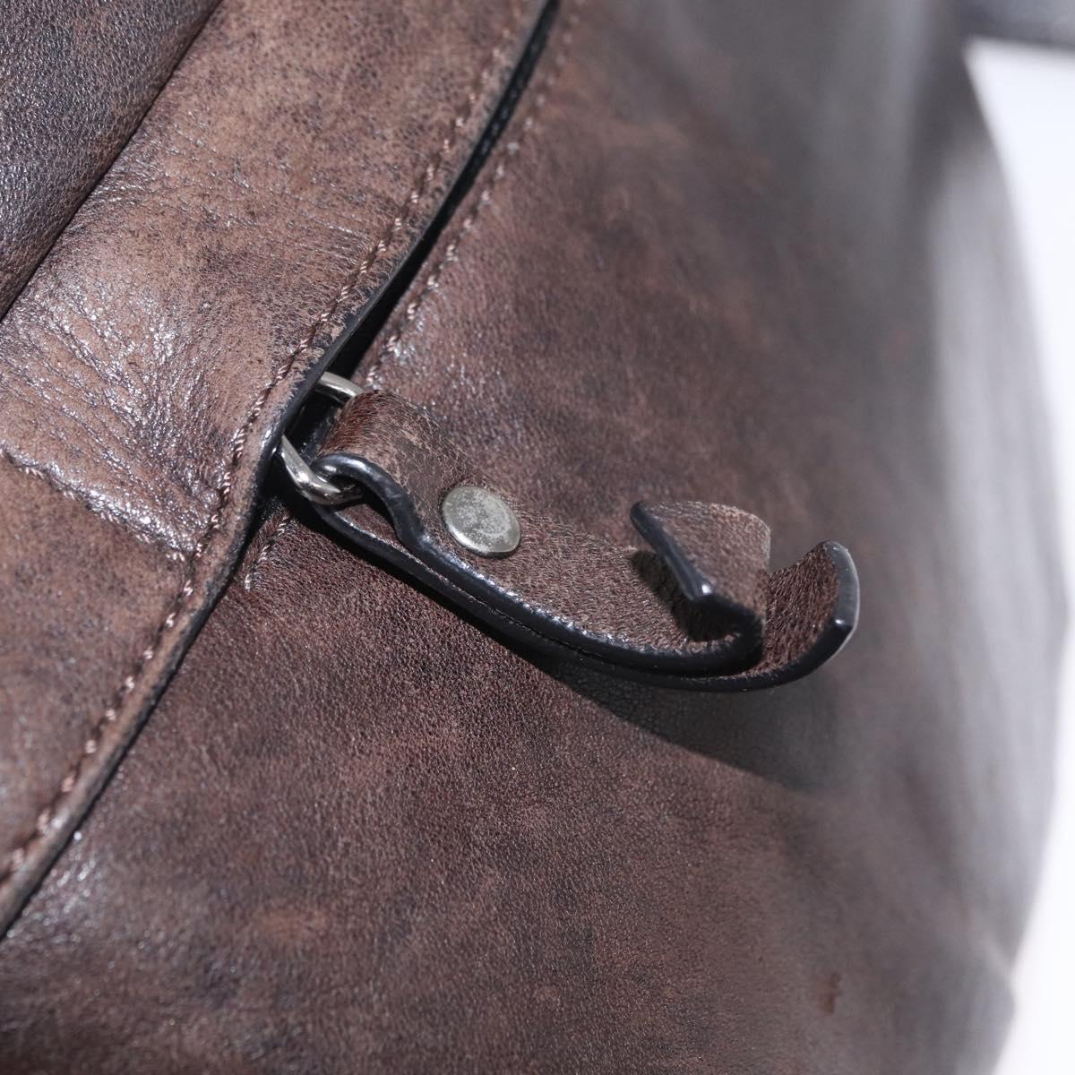 Jimmy Choo Waist Bag Leather Brown Silver Auth bs37173