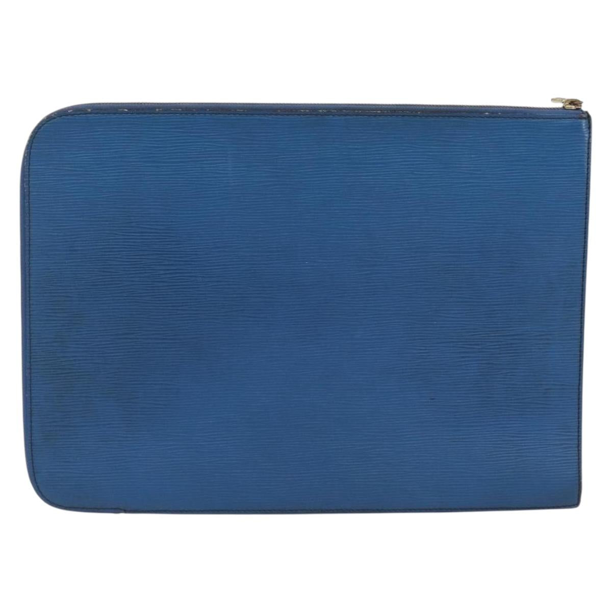 LOUIS VUITTON Epi Clutch Bag 2 Set Blue Brown LV Auth bs37177