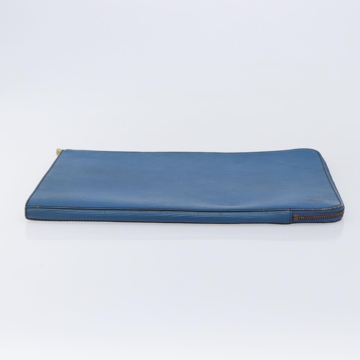 LOUIS VUITTON Epi Clutch Bag 2 Set Blue Brown LV Auth bs37177