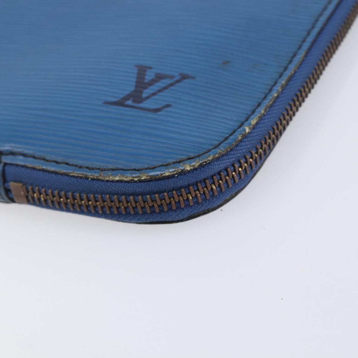 LOUIS VUITTON Epi Clutch Bag 2 Set Blue Brown LV Auth bs37177