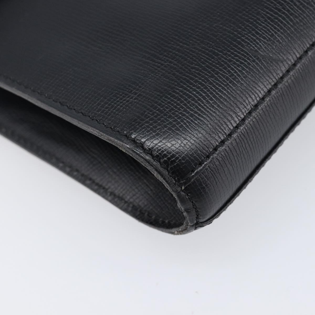 Christian Dior Shoulder Bag Leather Black Gold Auth bs37186