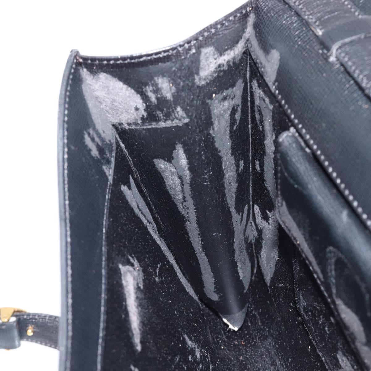 Christian Dior Shoulder Bag Leather Black Gold Auth bs37186