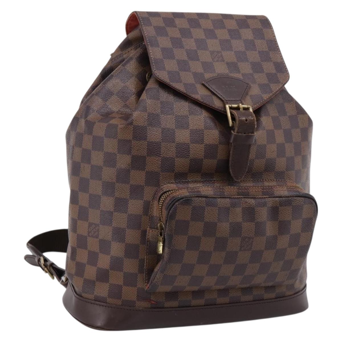 LOUIS VUITTON Damier Ebene Montsouris GM Backpack N51139 LV Auth bs37187