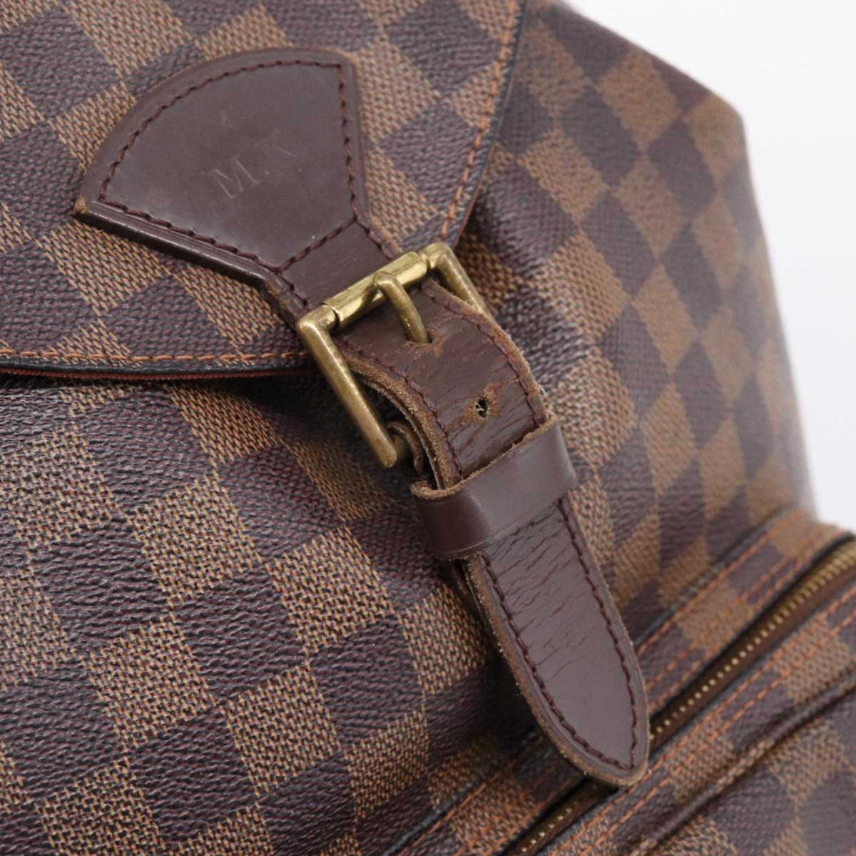 LOUIS VUITTON Damier Ebene Montsouris GM Backpack N51139 LV Auth bs37187