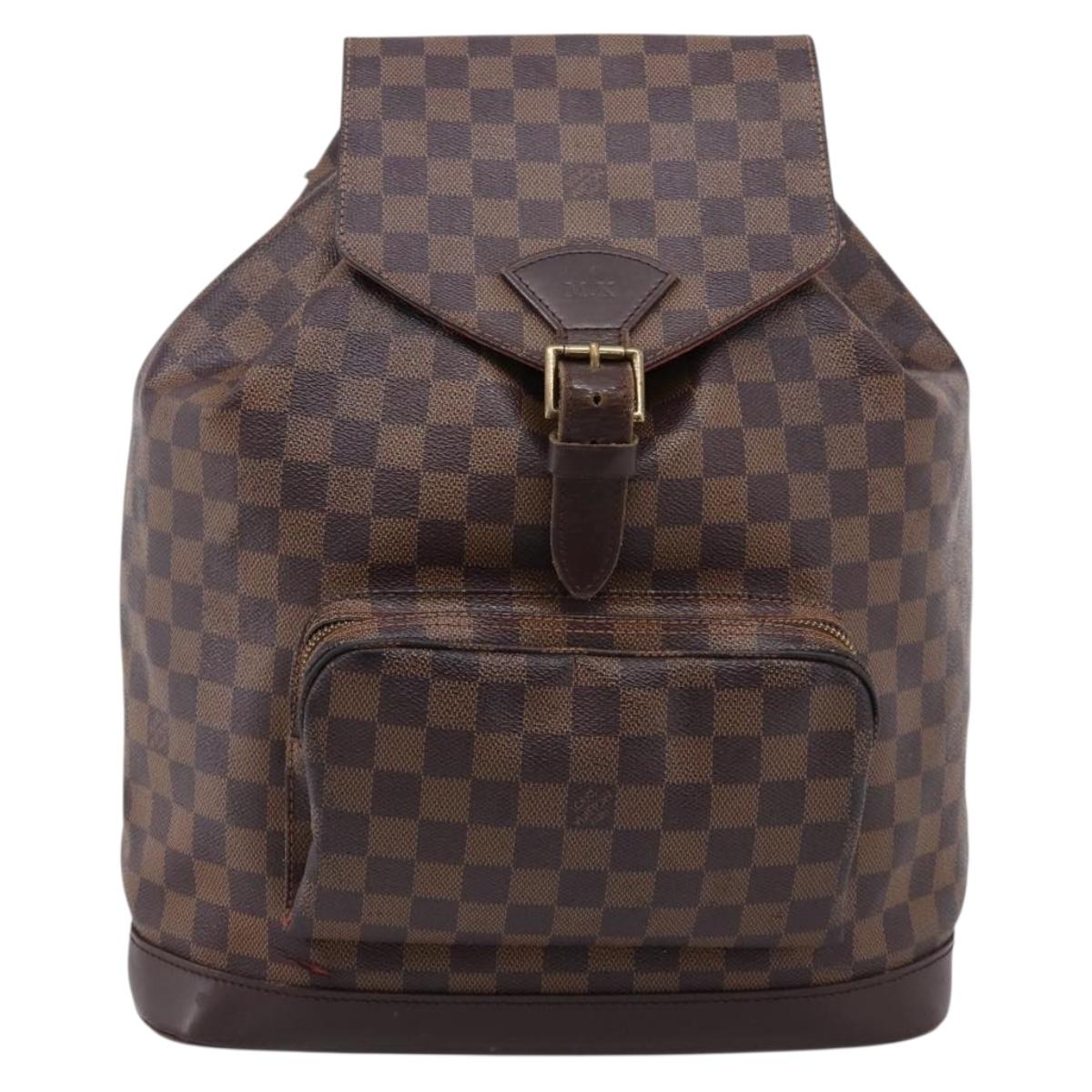 LOUIS VUITTON Damier Ebene Montsouris GM Backpack N51139 LV Auth bs37187