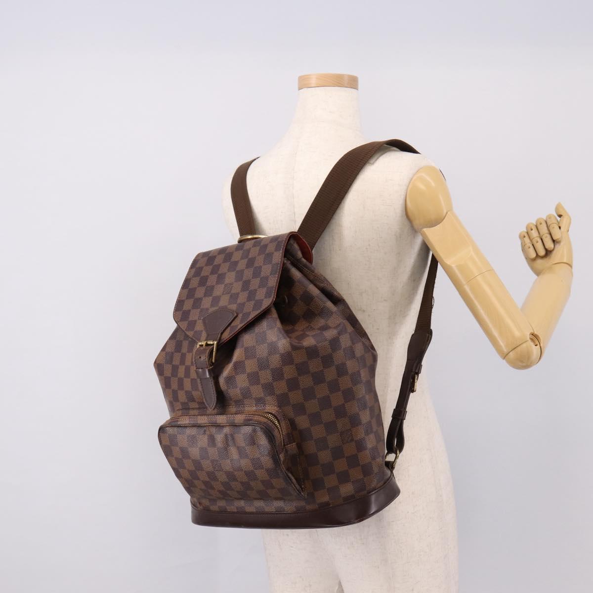 LOUIS VUITTON Damier Ebene Montsouris GM Backpack N51139 LV Auth bs37187