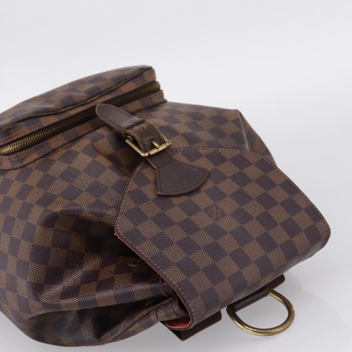 LOUIS VUITTON Damier Ebene Montsouris GM Backpack N51139 LV Auth bs37187