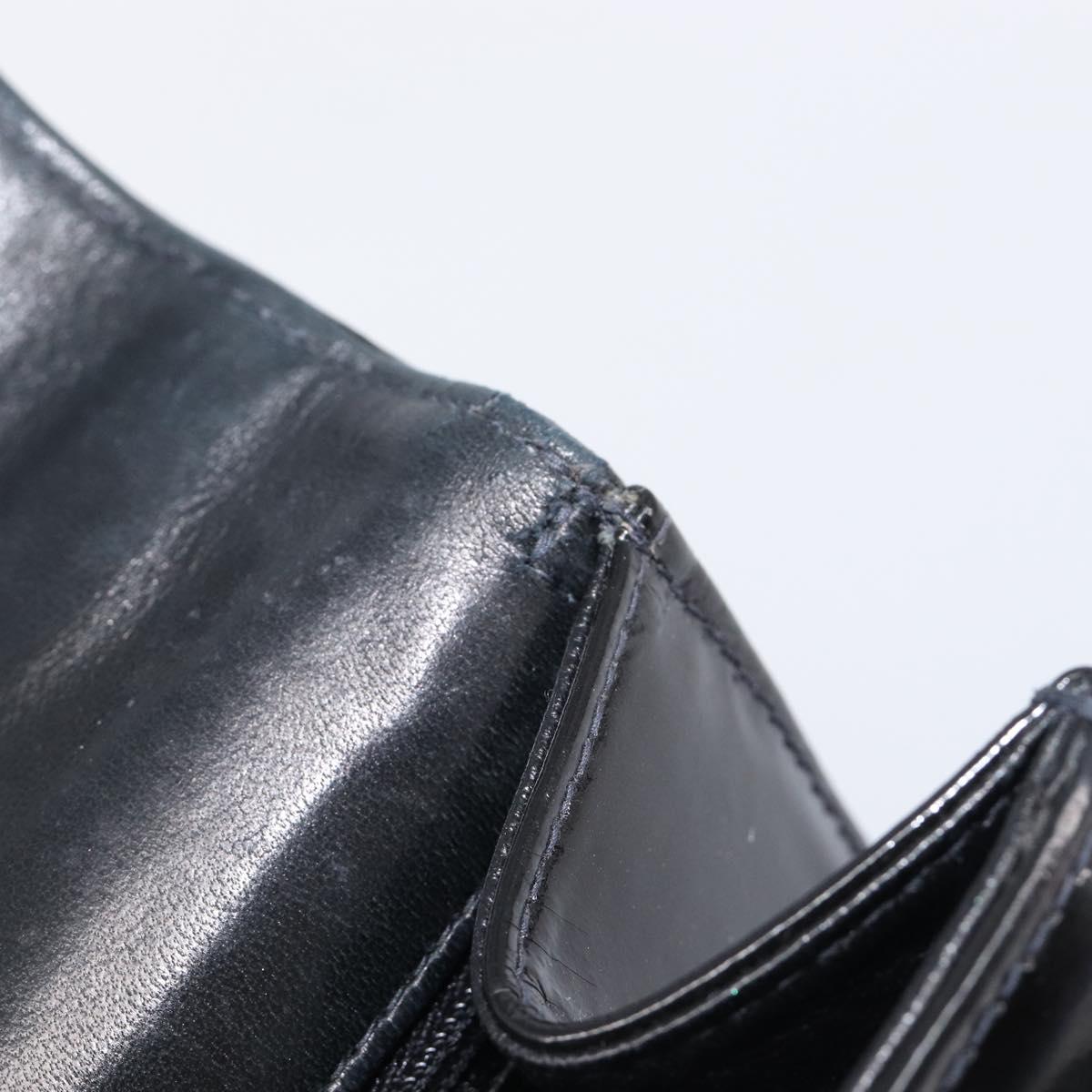 CHANEL COCO Mark Chain Hand Bag Patent leather Black Silver CC Auth bs37188