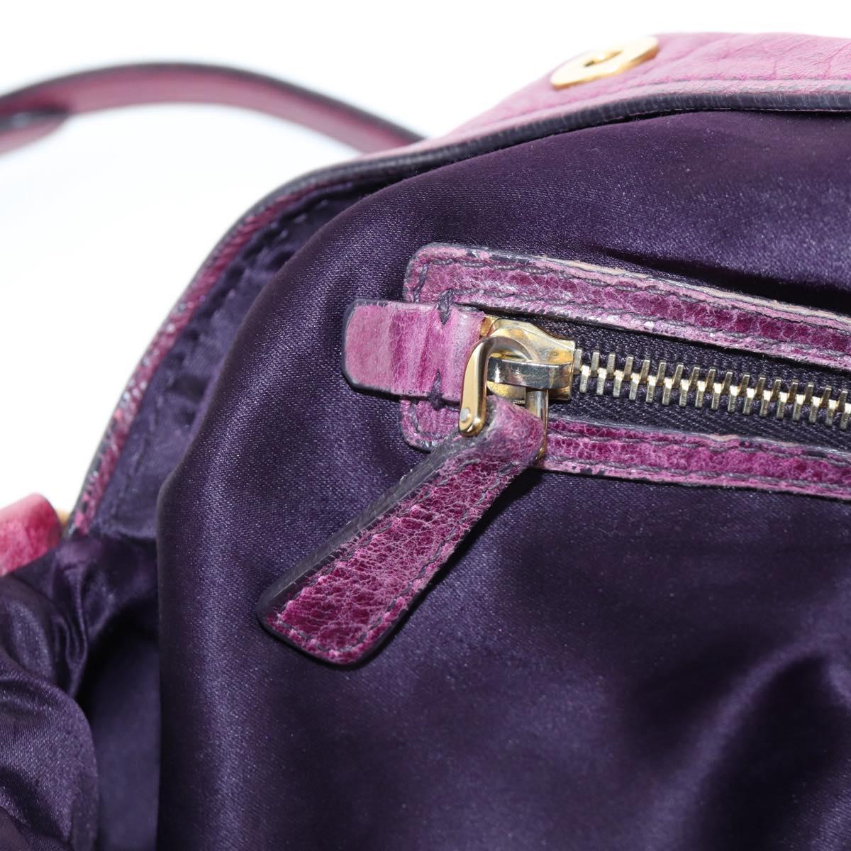 Miu Miu Hand Bag Leather 2way Pink Gold Auth bs37189