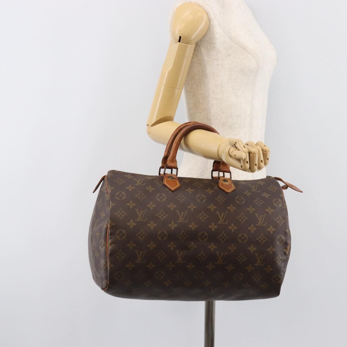 LOUIS VUITTON Monogram Speedy 35 Hand Bag M41524 LV Auth bs37191