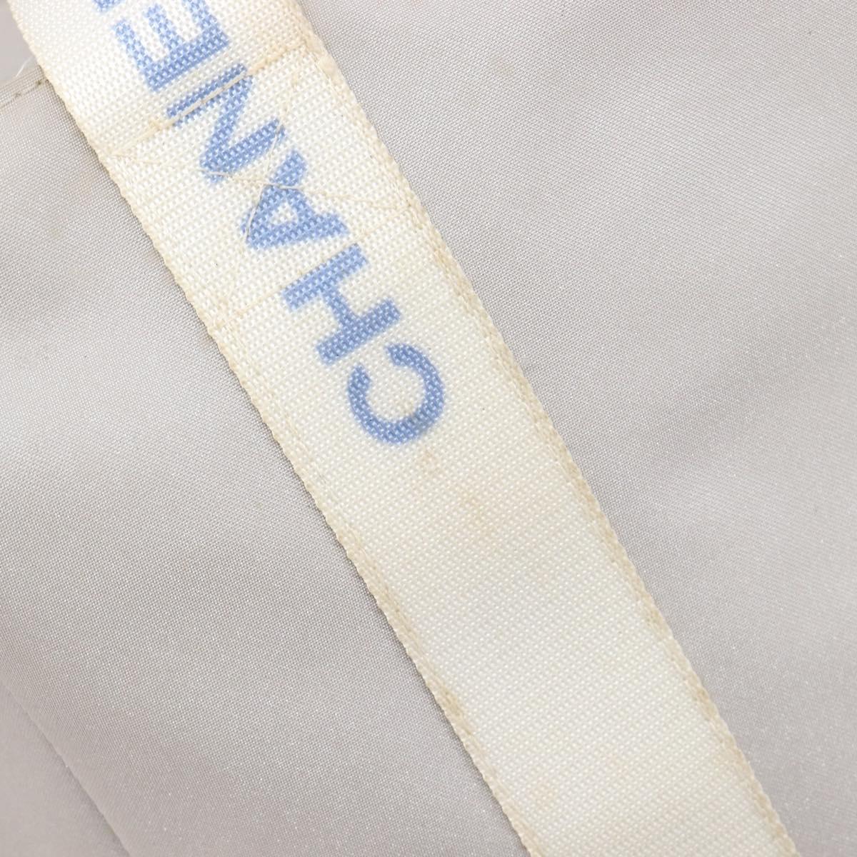 CHANEL Sports Tote Bag Nylon Gray Silver CC Auth bs37193