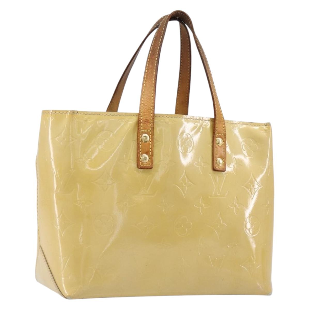 LOUIS VUITTON Monogram Vernis Reade PM Hand Bag Beige M91144 LV Auth bs37196