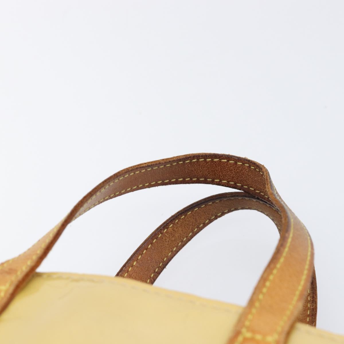 LOUIS VUITTON Monogram Vernis Reade PM Hand Bag Beige M91144 LV Auth bs37196