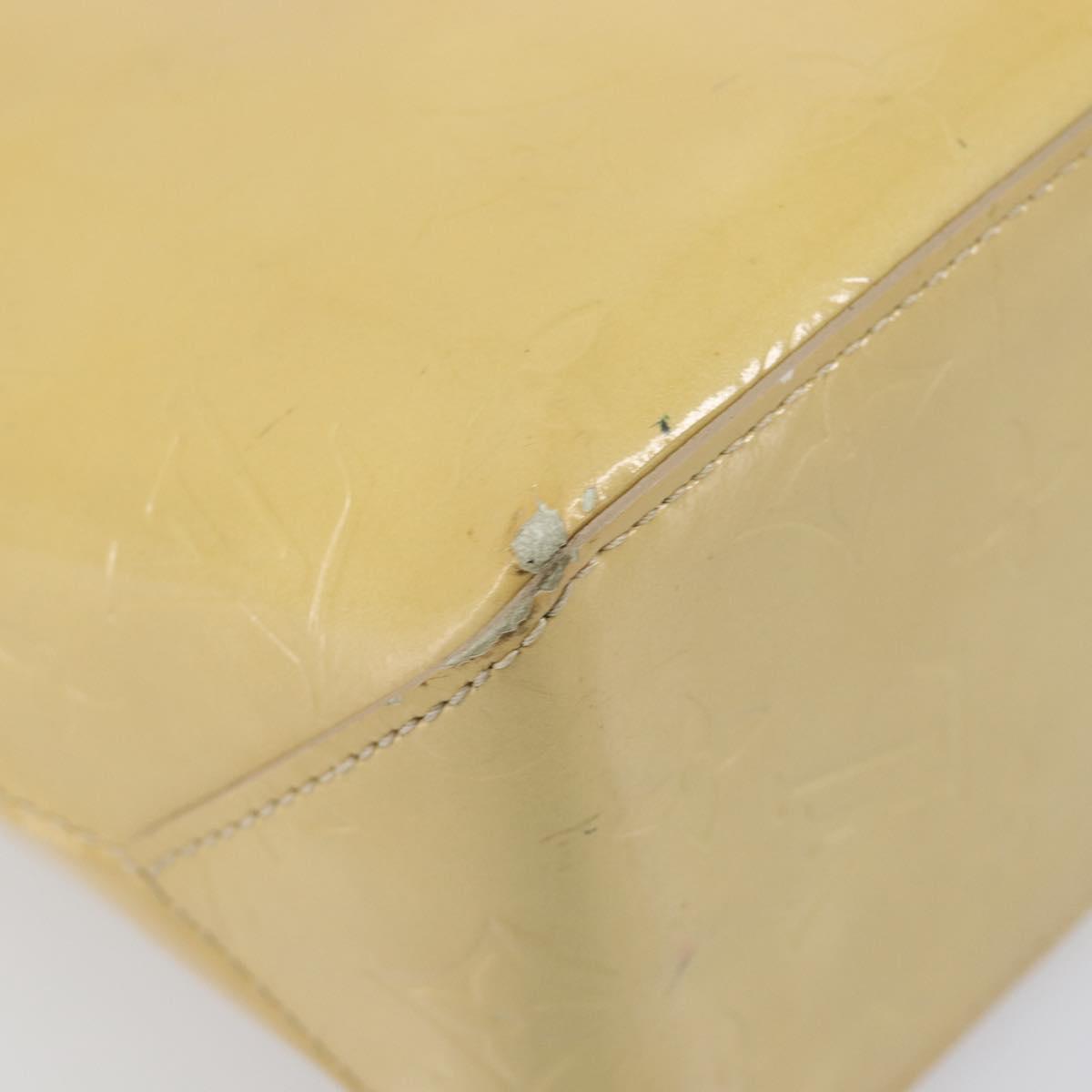 LOUIS VUITTON Monogram Vernis Reade PM Hand Bag Beige M91144 LV Auth bs37196