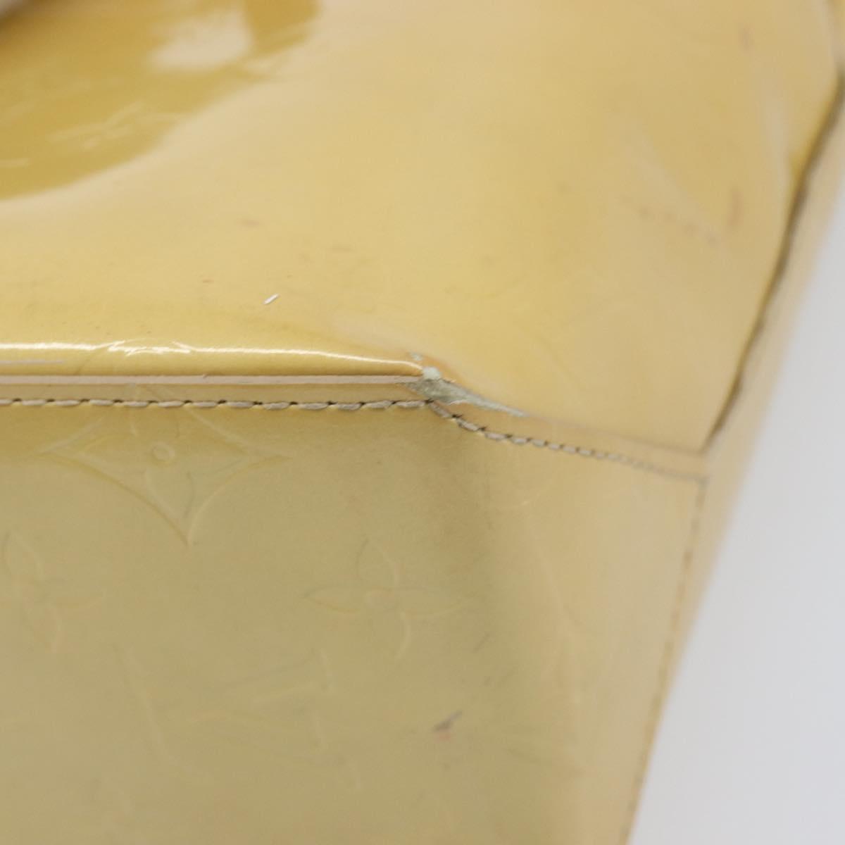 LOUIS VUITTON Monogram Vernis Reade PM Hand Bag Beige M91144 LV Auth bs37196