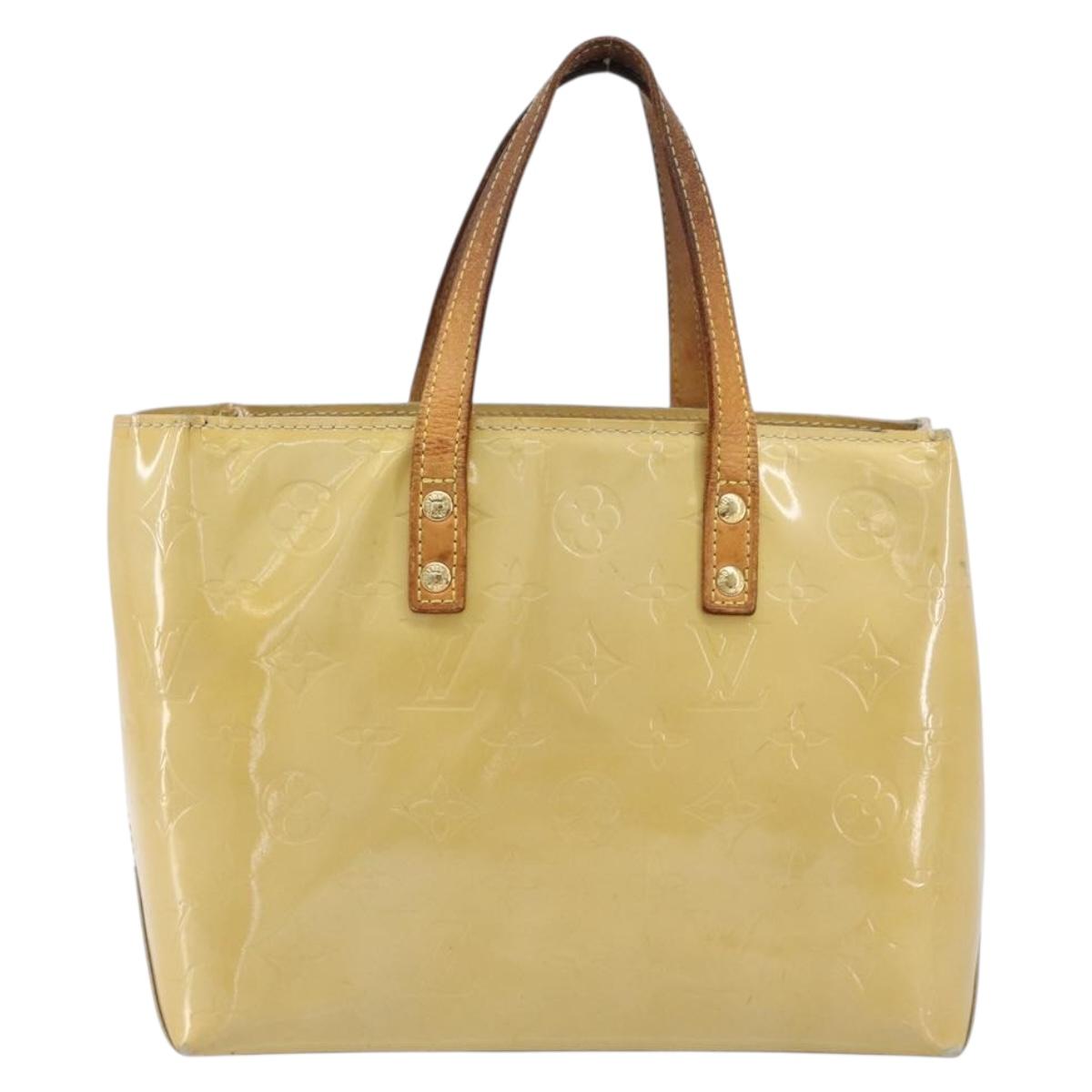 LOUIS VUITTON Monogram Vernis Reade PM Hand Bag Beige M91144 LV Auth bs37196
