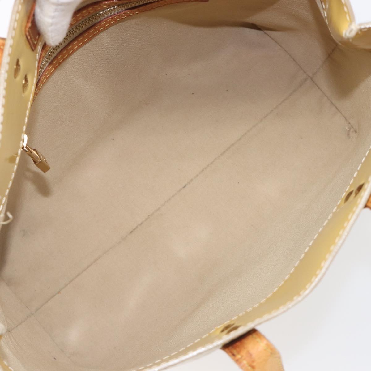 LOUIS VUITTON Monogram Vernis Reade PM Hand Bag Beige M91144 LV Auth bs37196