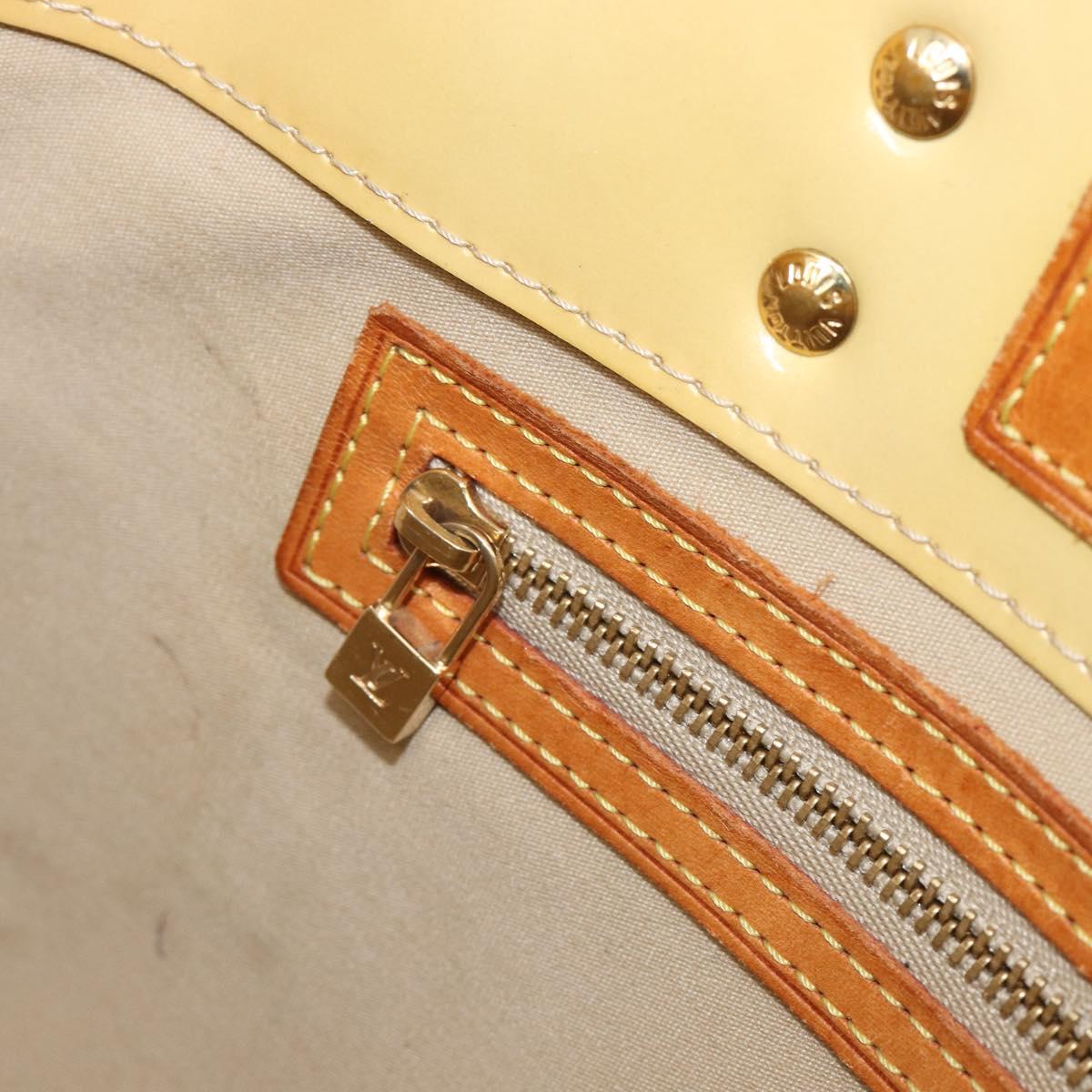 LOUIS VUITTON Monogram Vernis Reade PM Hand Bag Beige M91144 LV Auth bs37196