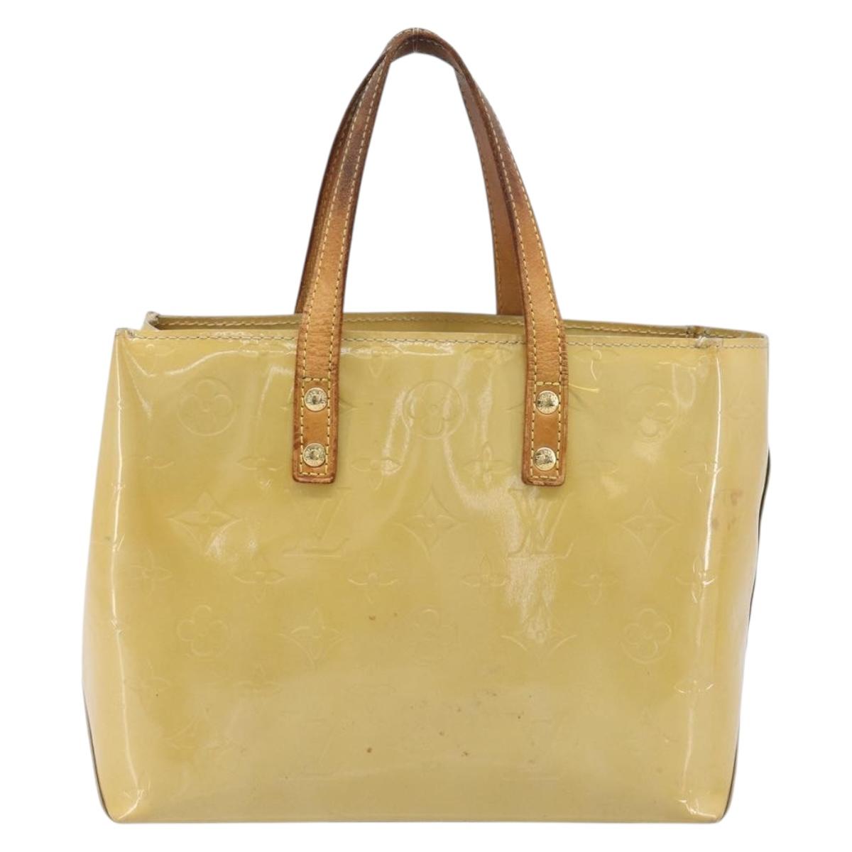 LOUIS VUITTON Monogram Vernis Reade PM Hand Bag Beige M91144 LV Auth bs37196