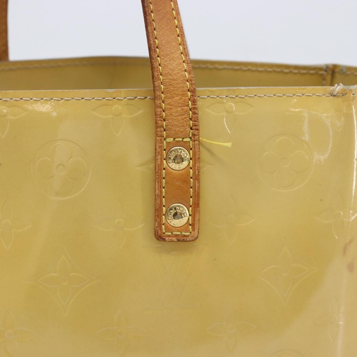 LOUIS VUITTON Monogram Vernis Reade PM Hand Bag Beige M91144 LV Auth bs37196