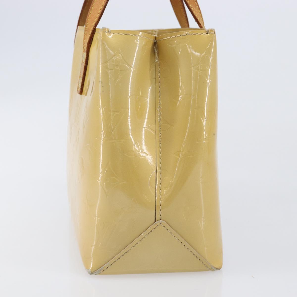 LOUIS VUITTON Monogram Vernis Reade PM Hand Bag Beige M91144 LV Auth bs37196
