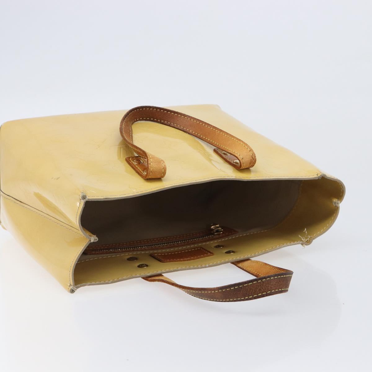 LOUIS VUITTON Monogram Vernis Reade PM Hand Bag Beige M91144 LV Auth bs37196