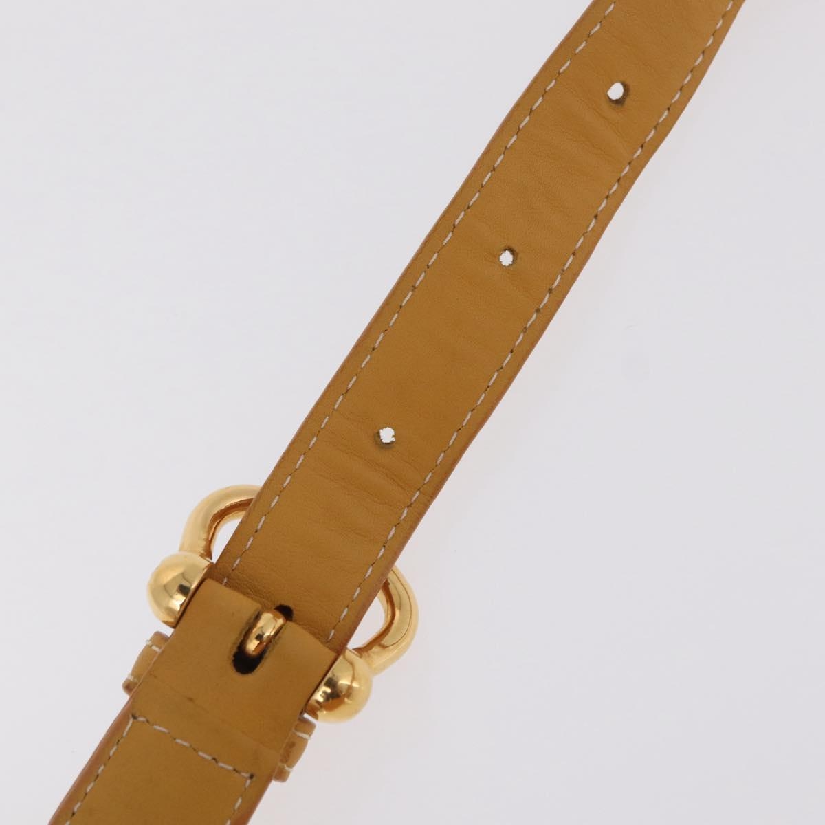LOEWE Shoulder Bag Leather Beige Gold Auth bs37200A