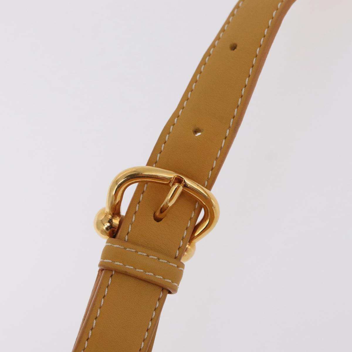 LOEWE Shoulder Bag Leather Beige Gold Auth bs37200A
