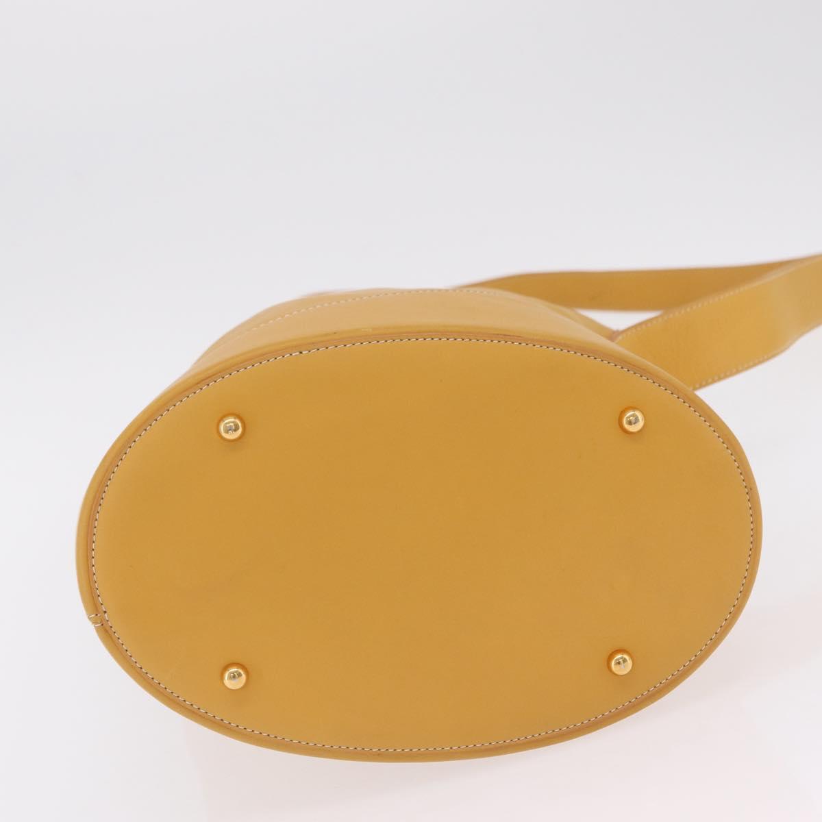 LOEWE Shoulder Bag Leather Beige Gold Auth bs37200A