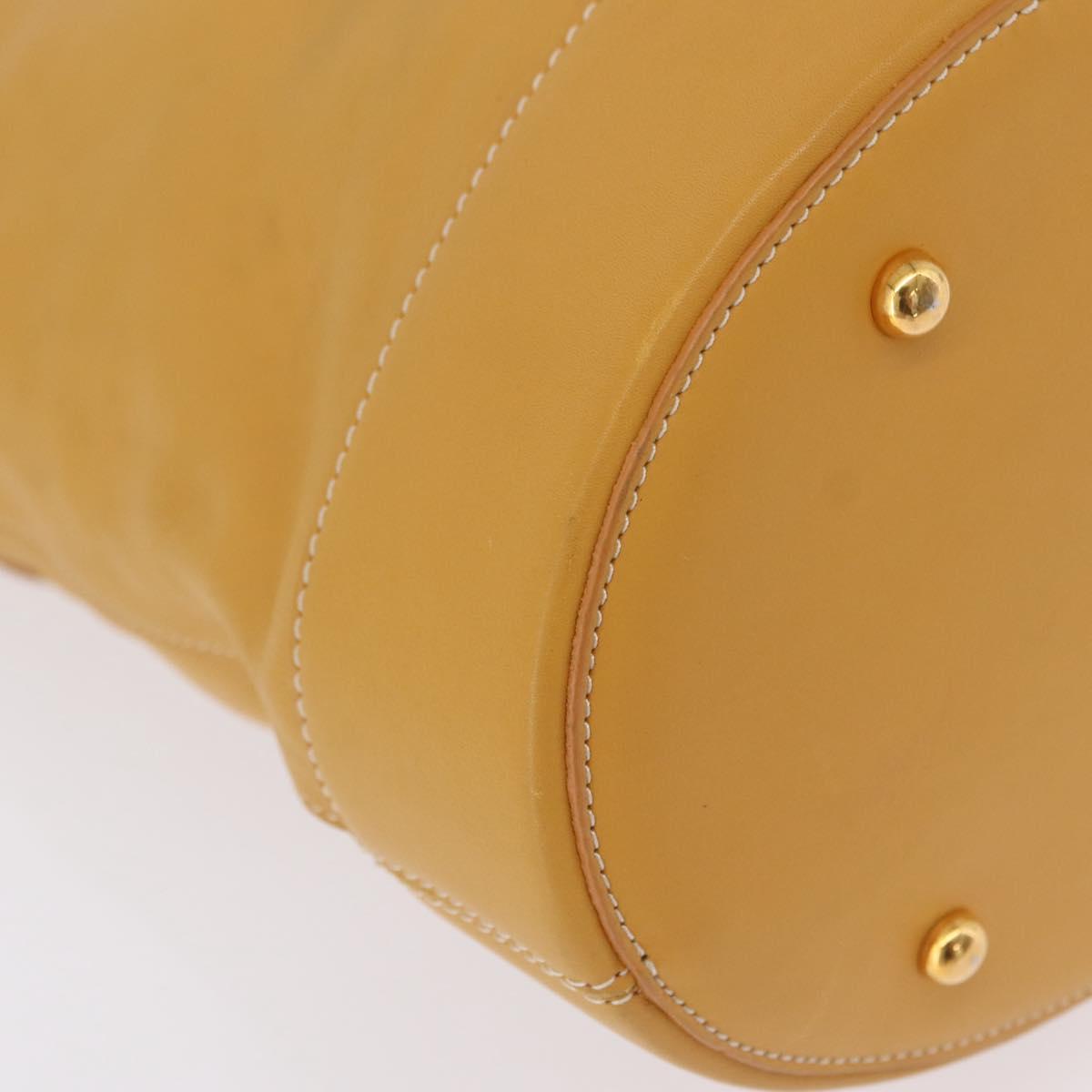 LOEWE Shoulder Bag Leather Beige Gold Auth bs37200A