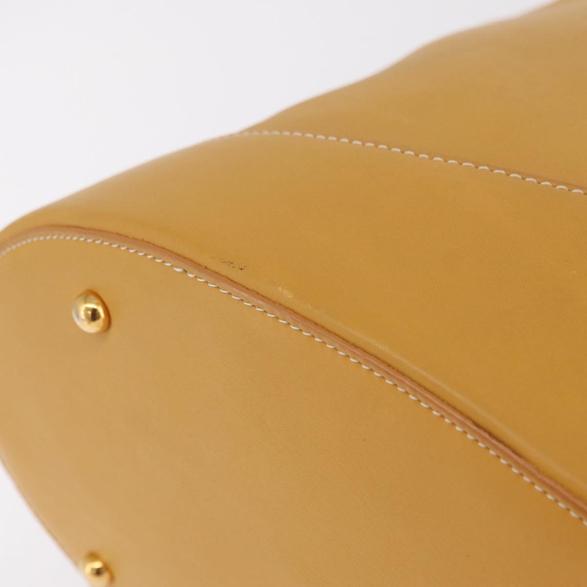 LOEWE Shoulder Bag Leather Beige Gold Auth bs37200A