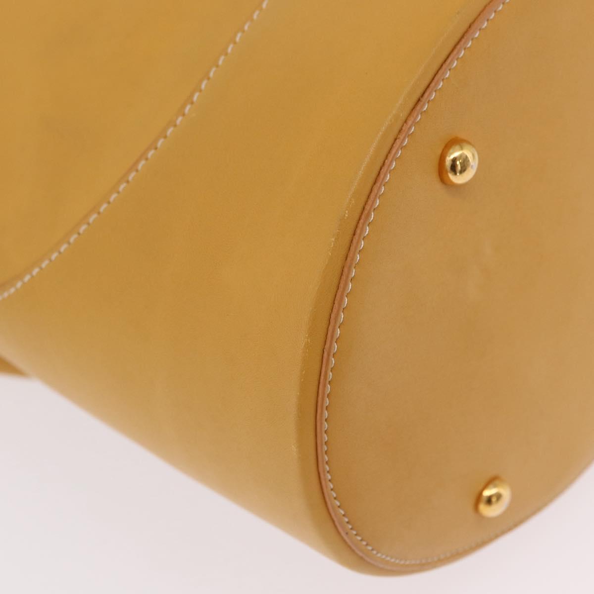 LOEWE Shoulder Bag Leather Beige Gold Auth bs37200A