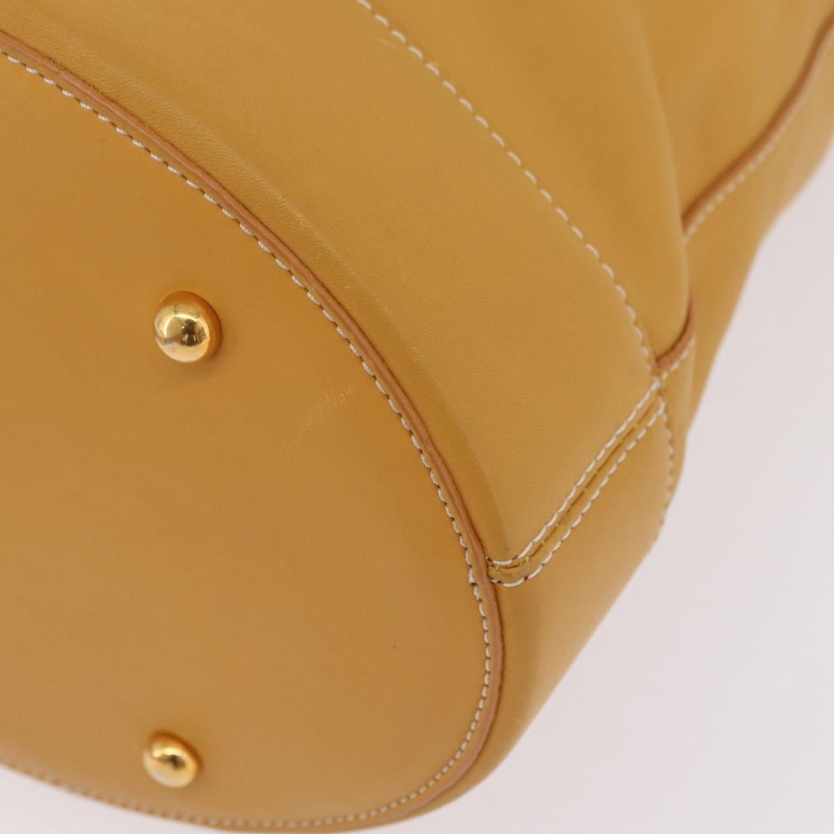 LOEWE Shoulder Bag Leather Beige Gold Auth bs37200A