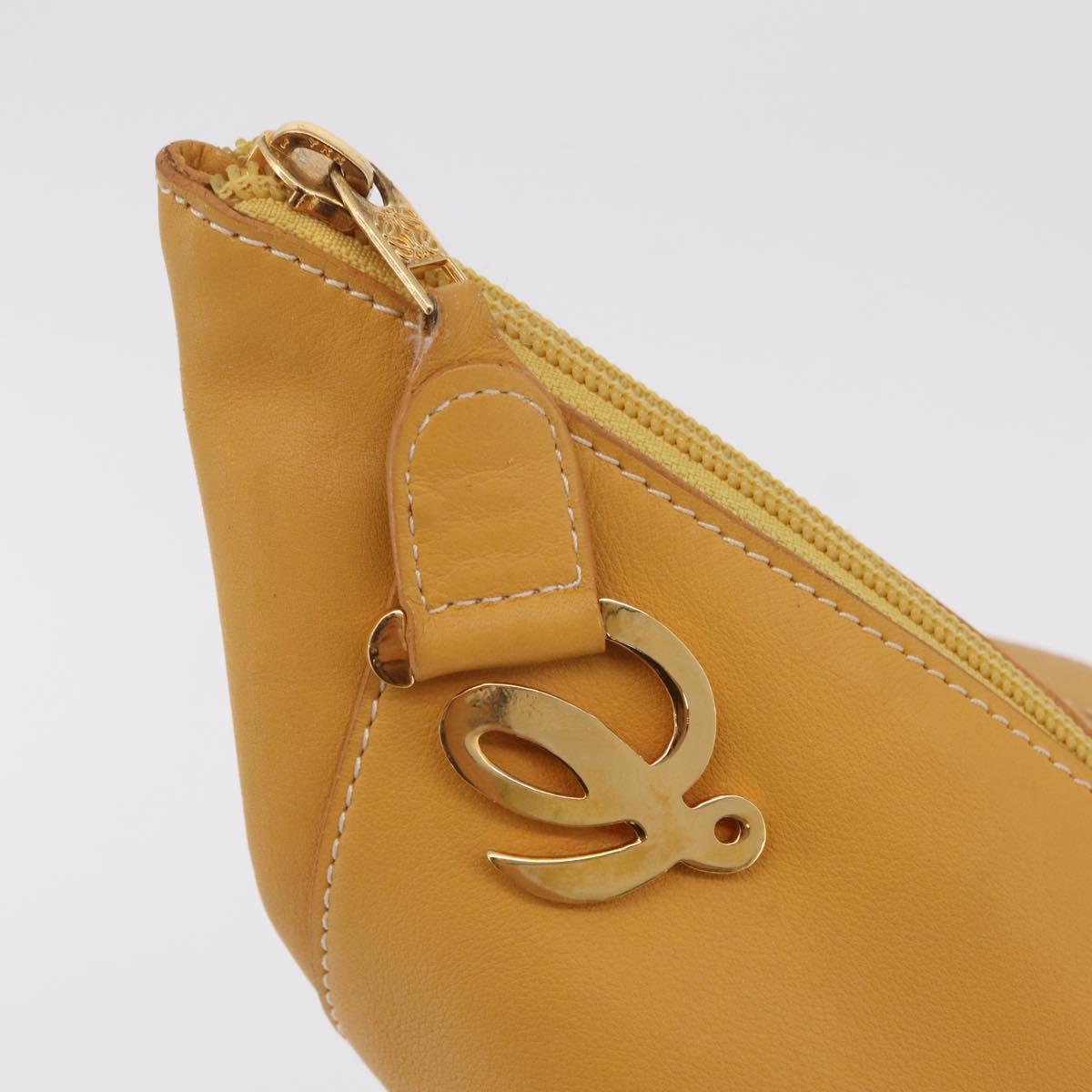 LOEWE Shoulder Bag Leather Beige Gold Auth bs37200A