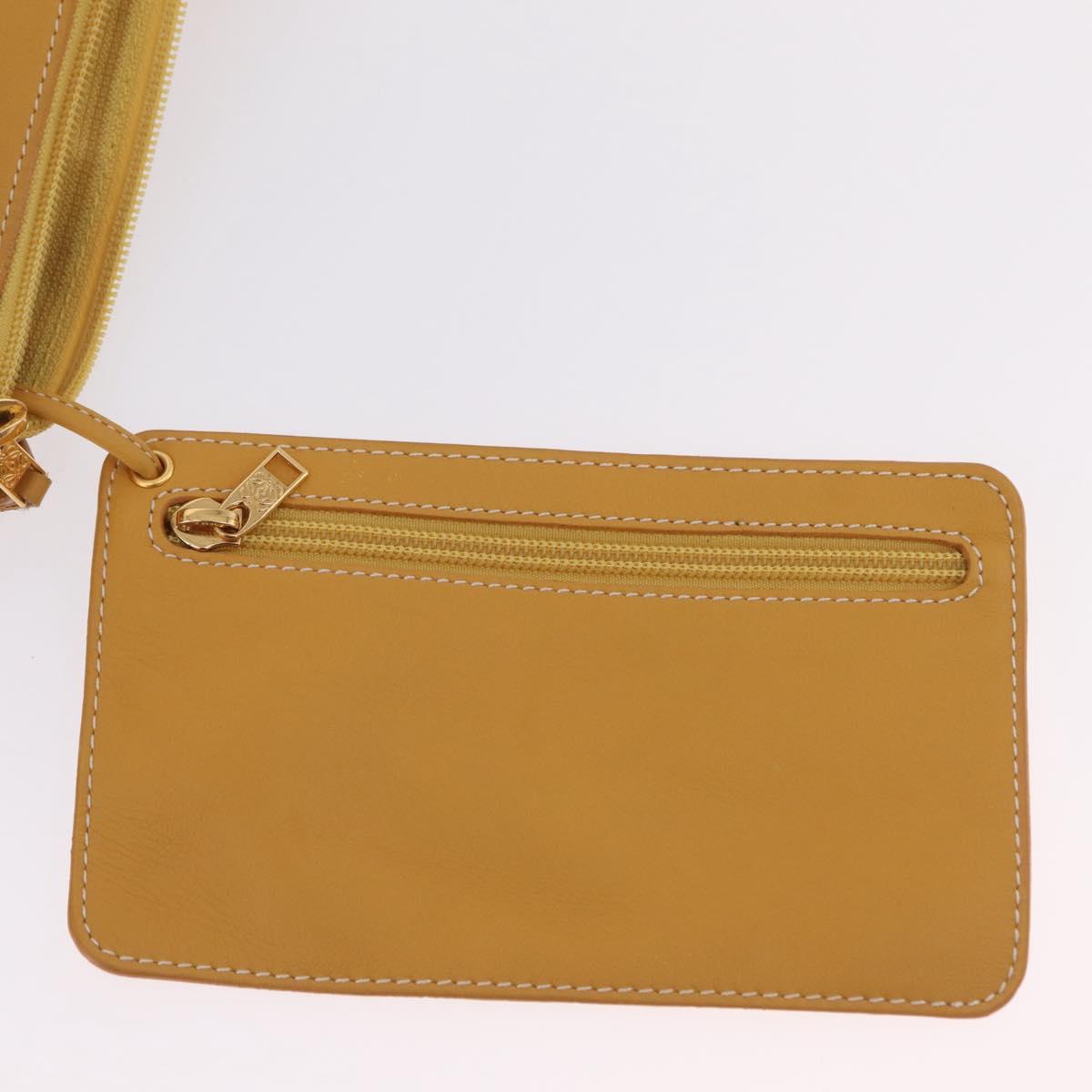 LOEWE Shoulder Bag Leather Beige Gold Auth bs37200A