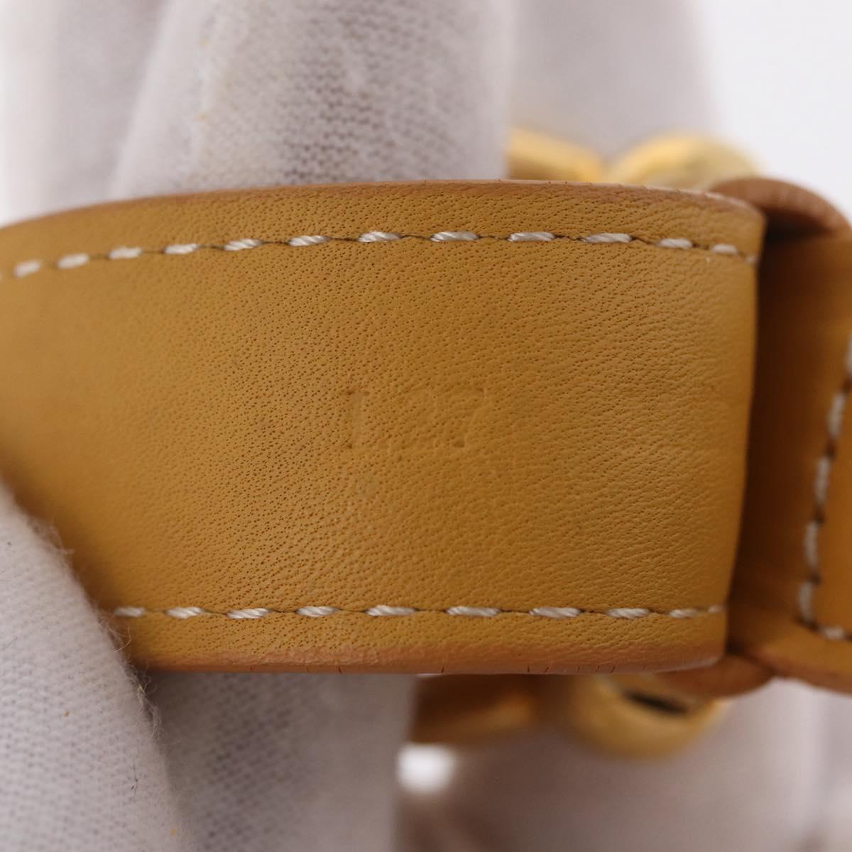 LOEWE Shoulder Bag Leather Beige Gold Auth bs37200A
