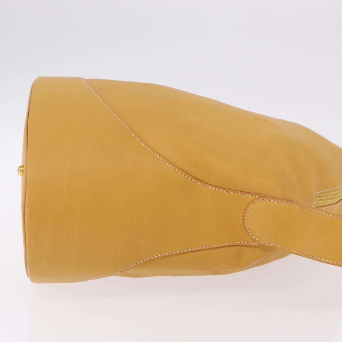 LOEWE Shoulder Bag Leather Beige Gold Auth bs37200A